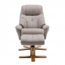 Fairway Furniture Beaufort Swivel Recliner Chair and Stool Set - Pebble Plush Faux Hide