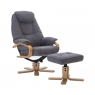 Fairway Furniture Harlow Swivel Recliner Chair and Stool Set - Grey Fabric