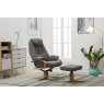 Fairway Furniture Harlow Swivel Recliner Chair and Stool Set - Grey Fabric