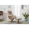 Fairway Furniture Harlow Swivel Recliner Chair and Stool Set - Wheat Fabric