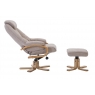 Harlow Swivel Recliner Chair and Stool Set - Wheat Fabric