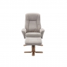 Maui Swivel Recliner Chair and Stool Set - Lille Sand Fabric