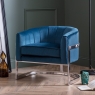 Holly Accent Chair - Peacock Blue Velvet Fabric