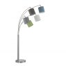 Fairway Furniture Chambery Floor Lamp-Nickel Matt Finish-Multi Colour Shades