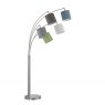 Chambery Floor Lamp-Nickel Matt Finish-Multi Colour Shades