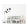 Fairway Furniture Chambery Floor Lamp-Nickel Matt Finish-Multi Colour Shades