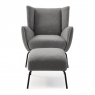 Zola Accent Chair and Stool Set