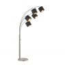 Tignes Floor Lamp-Chrome Finish-Black Shades