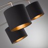 Fairway Furniture Tignes Floor Lamp-Chrome Finish-Black Shades
