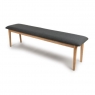 Jorvik Dining Large Dining Bench - 160cm - Grey Fabric Seat Pad