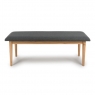 Jorvik Dining Small Dining Bench - 120cm - Grey Fabric Seat Pad
