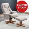 Beaufort Swivel Recliner Chair and Stool Set - Lisbon Mocha