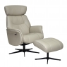 Mila Swivel Recliner Chair and Stool Set with Adjustable Headrest