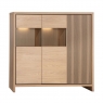Leandro Glazed Wall Cabinet - 3 Door - LED Lighting