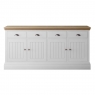 Newhaven Large Sideboard - 4 Door - 4 Top Drawers - Oak Top