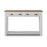 Newhaven Large Deep Hall Table - 2 Drawers - Straight Legs - Oak Top