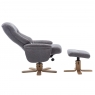Maui Swivel Recliner Chair and Stool Set - Lille Charcoal Fabric