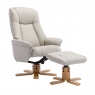 Maui Swivel Recliner Chair and Stool Set-Leather