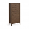 Portree Bedroom 5 Drawer Tallboy - Brown Oak