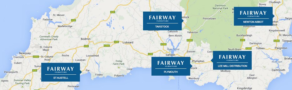 Our stores across Devon & Cornwall on a map